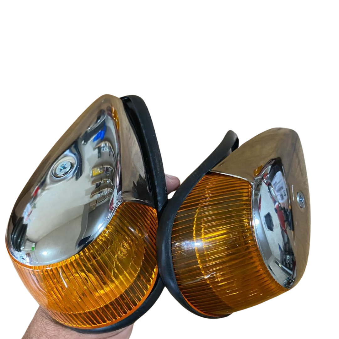 PAR DE LENTES DE PISCA SETA FUSCA 1300 1500 1600 COM CAPA CROMADA