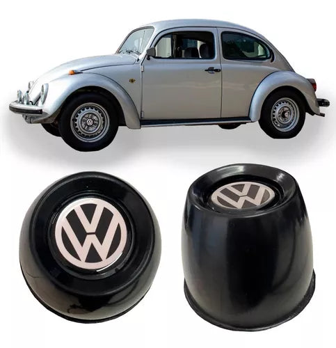 Kit 4 Center Hub Caps Cupinho Brasília Beetle Black Wheel