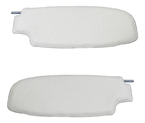 Pair of Sun Visors with Mirror for Beetle 75/77 White VW line AR COOLED