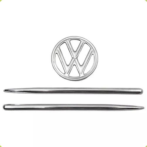 Hood Emblem and Mustache Trim Pair Brasília-SP2 Aluminum