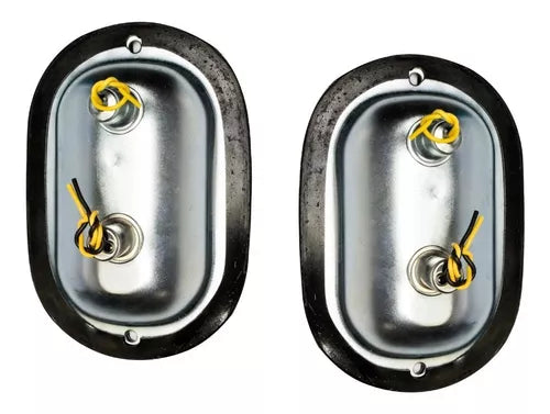 Pair of Kombi Taillights with Metal Owl Rim Up to 1975