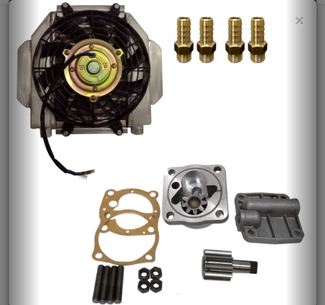 SET OF Oil cooler kit with fan with circulation pump AIR COOLED ENGINE ONLY