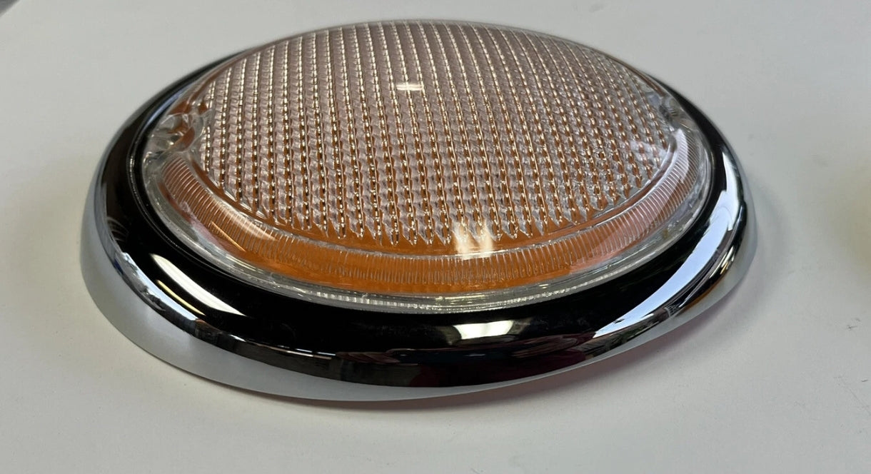 Chrome Finish Turn Signal Lenses for VW Type 2 Bus 63-75 211953161B/162B (Pair)