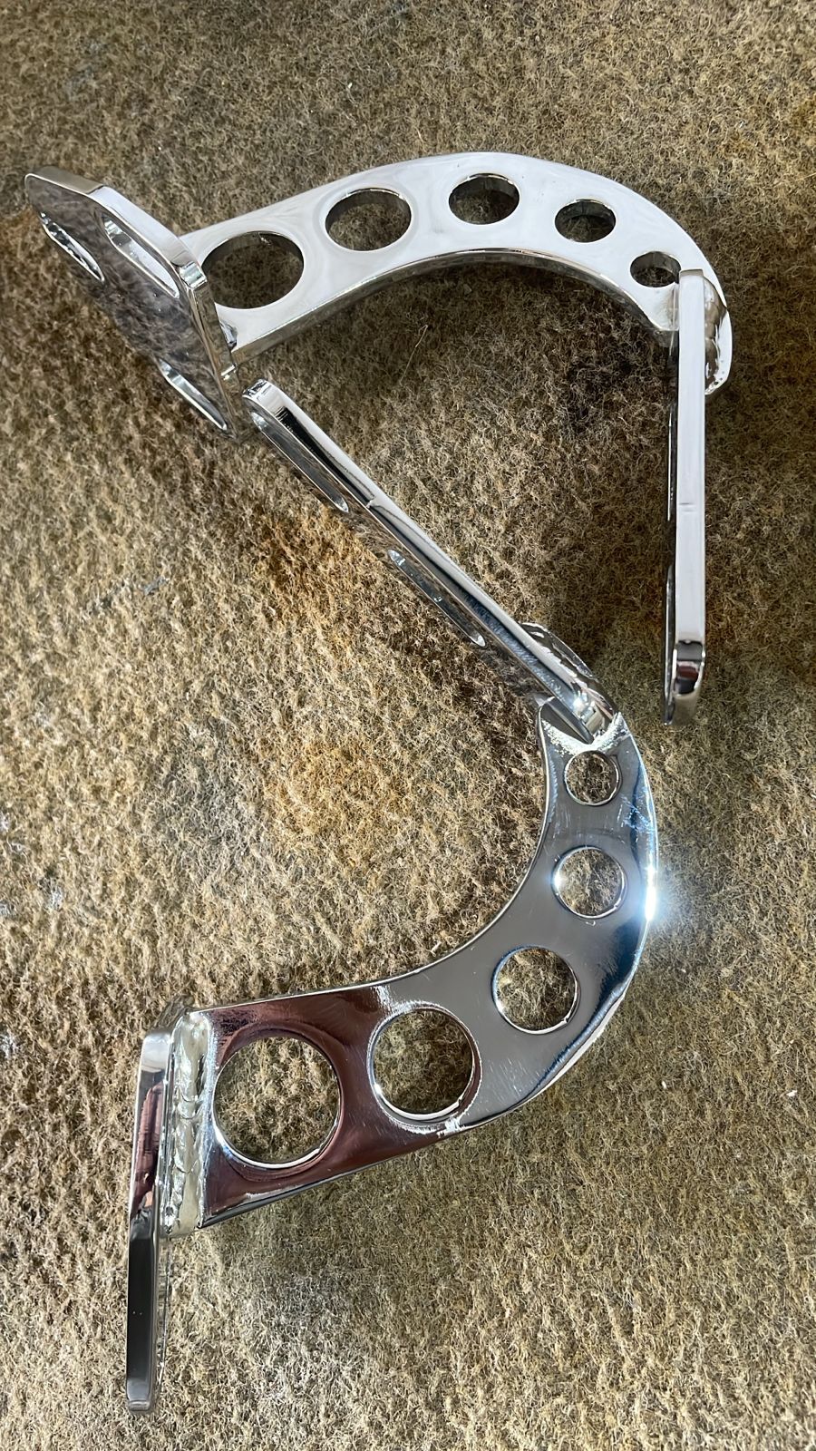 Classic Beetle Decklid hinge brackets, stock size/non-raw VW - chrome