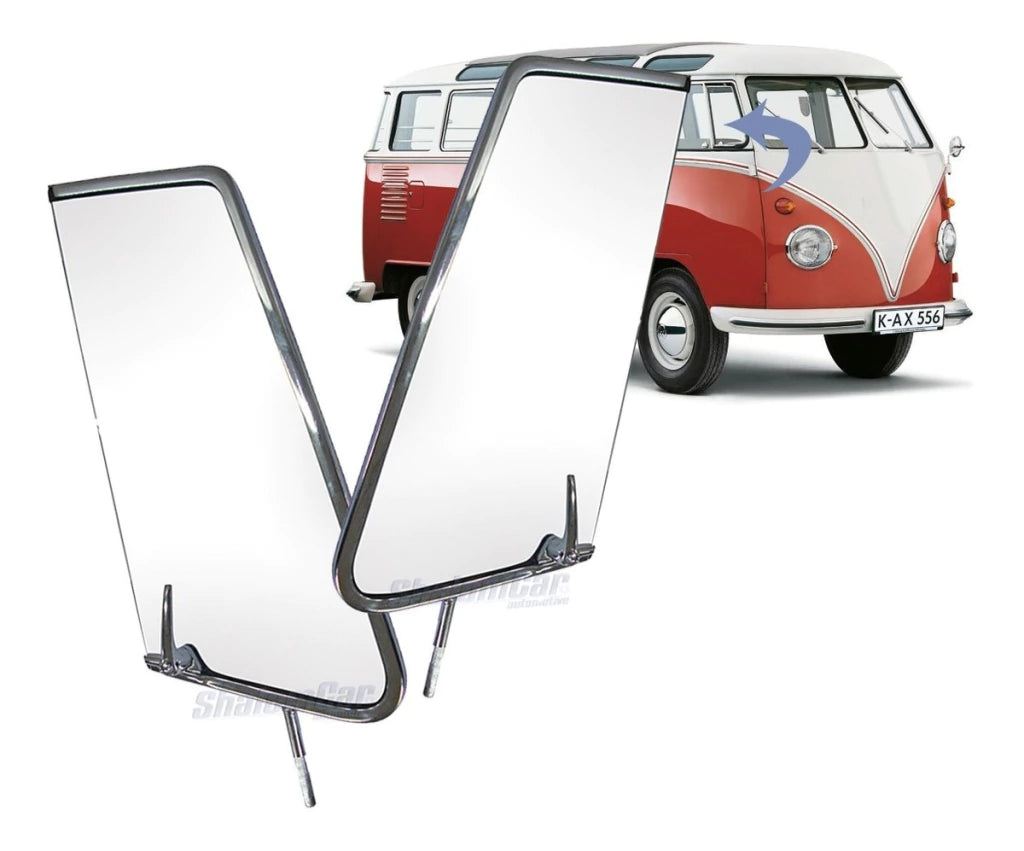 Pair of Windshields with Movable Glass, Complete - BUS VW