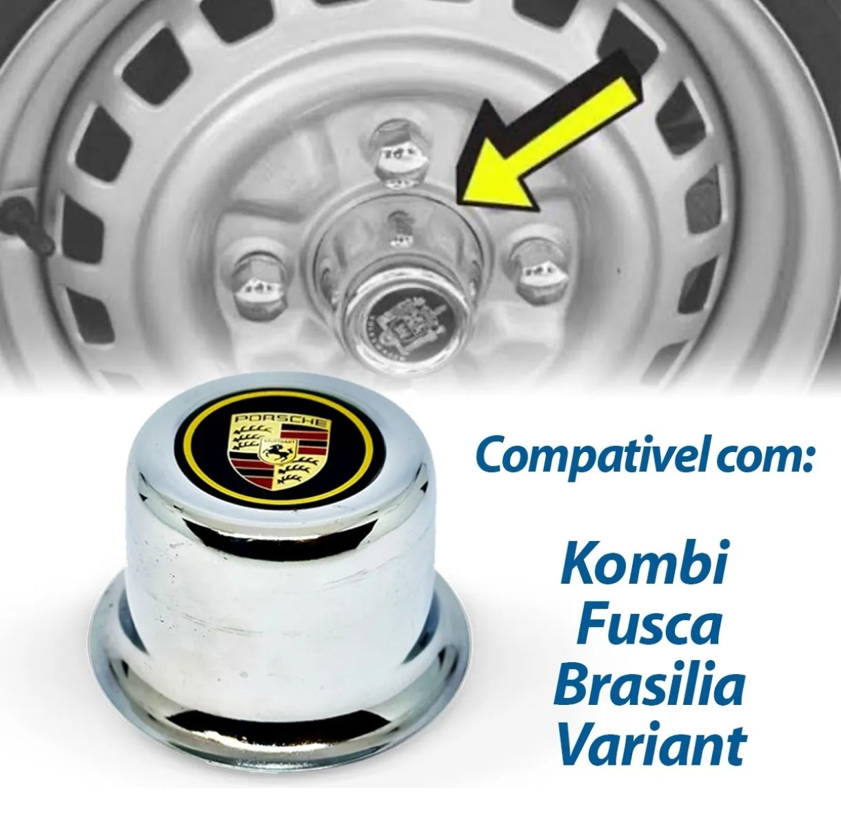 4 Hubcap Wheel Beetle Brasilia Kombi Porsche Aluminum