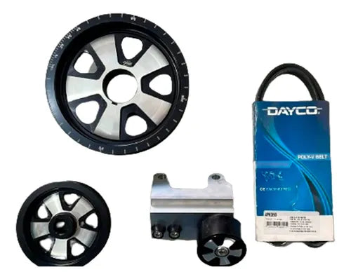 Poly-V pulley kit with phonic wheel for VW Air-cooled / Beetle and derivatives (Black Fuchs)