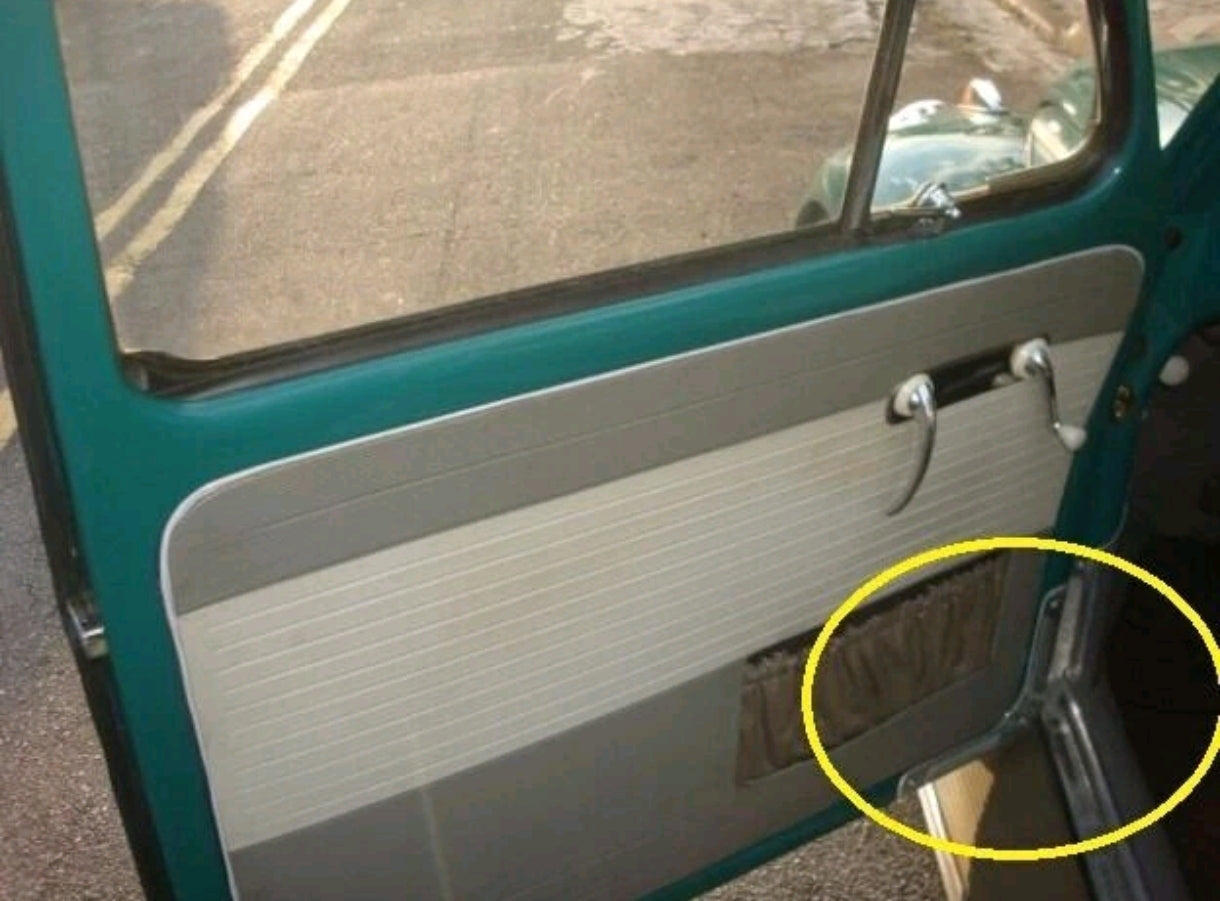 Set of aluminum corner protectors for VW door panels (pair) for Beetle T3, Beetle T1 and Karmann Ghia T2.