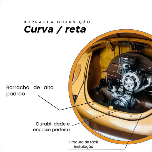 Borracha Guarnição Motor Curva/reta Fusca Padrão Original linha VW AIRCOOLED