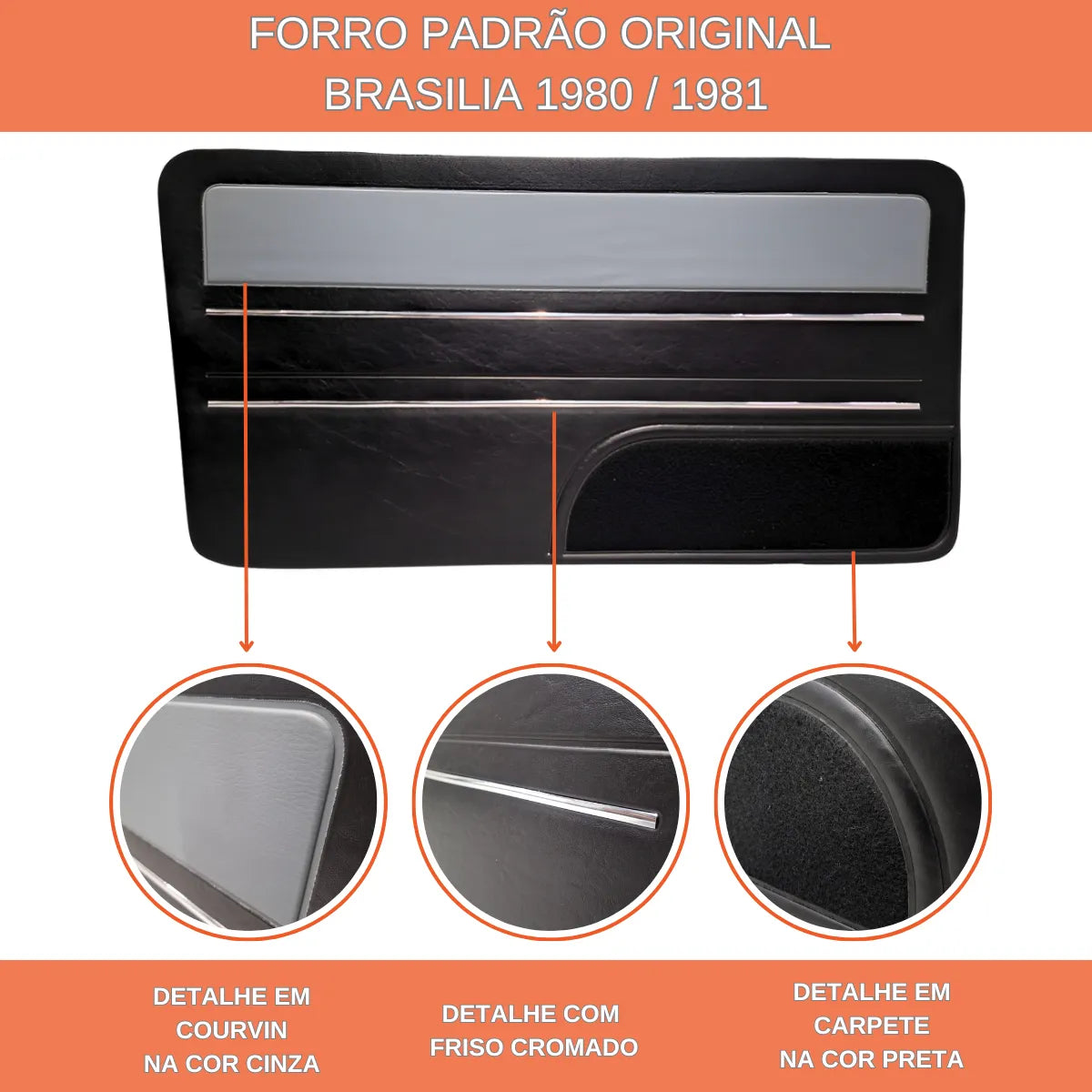 Original Luxury Door Panel Kit for Brasilia 1973-1983