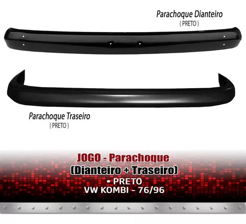 Front Rear Bumper Set Kombi 1976 to 1996 Black