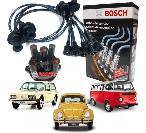 موزع Kit Cabos de Velas e Tampa Bosch Beetle Fusca 1300,1600