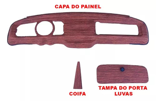 Capa Painel + Tampa + Coifa Fusca 59 65 74 Jacarandá Sem Ar AIRCOOLED 1300