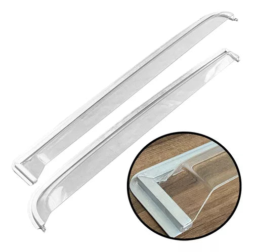 Kombi Clipper Window Rain Gutter - Acrylic - Crystal - Pair