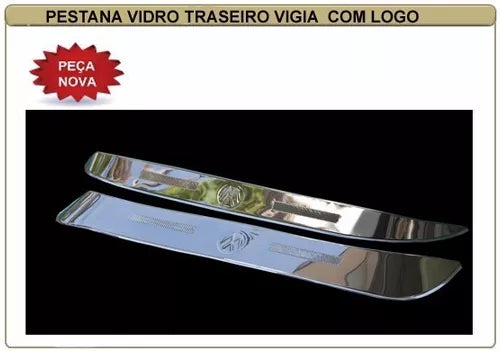 Pestana Calha Vidro Traseiro Vigia Fusca Com Logo Inox