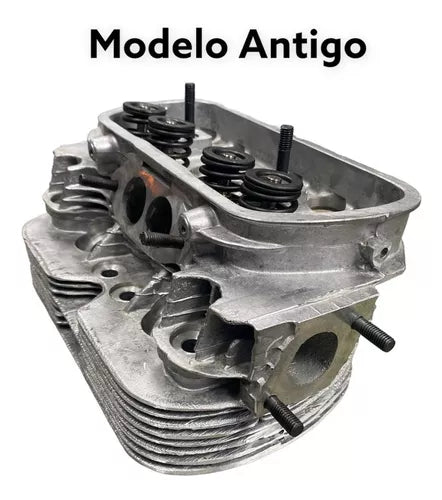 Par Cabeçote Fusca 1600 Antigo Montado Mkf 8 Haletas AIR COOLED MOTORES