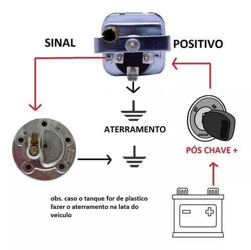 Indicador Eletrico De Combustível Fusca 63 A 70 + Boia 18cm VDO ORIGINAL