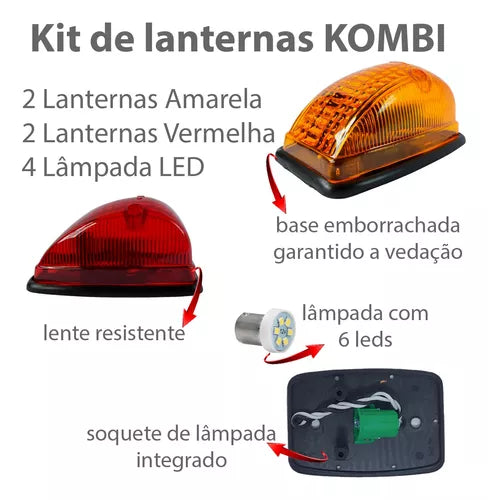 Lanterna Teto Kombi Lampada Led Adaptação Luz Externa Kit 4p