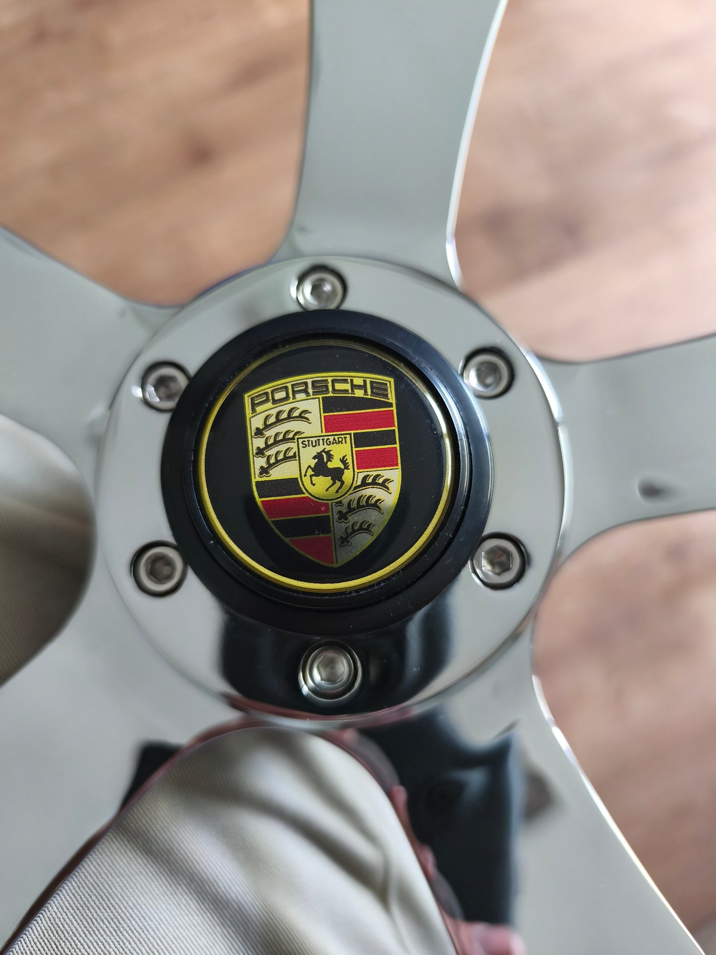 Steering wheel black wood Henkel