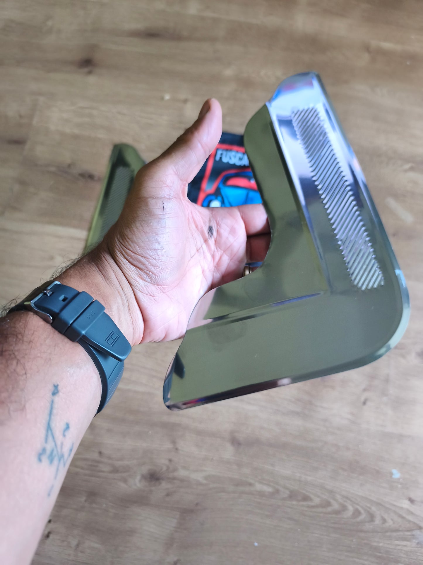 Corner door with smooth stone finish, wide pair, set of 2, VW Stainless steel