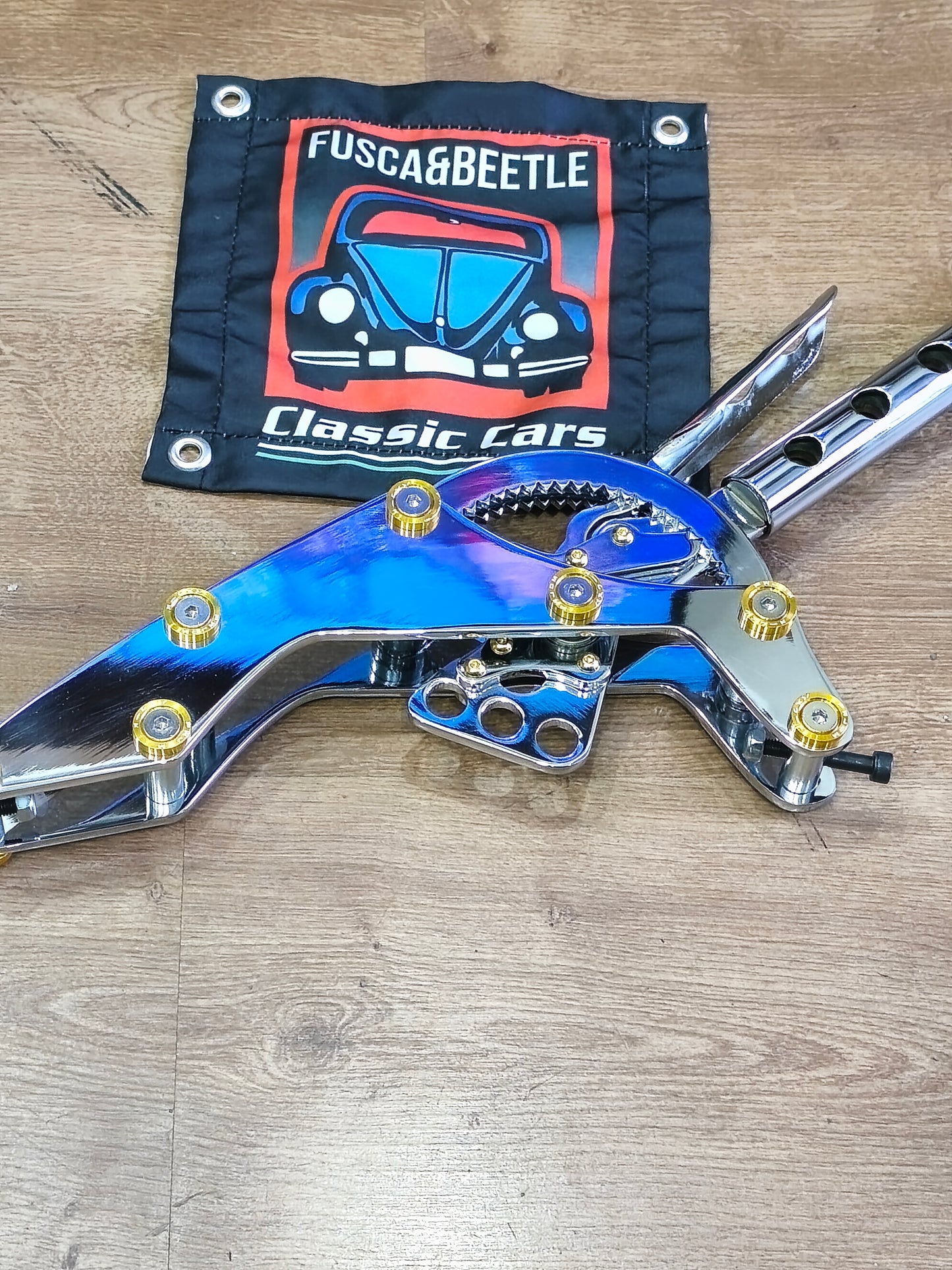 Emergency break Samba - chrome with Gold details - VW Beetle air-cooled