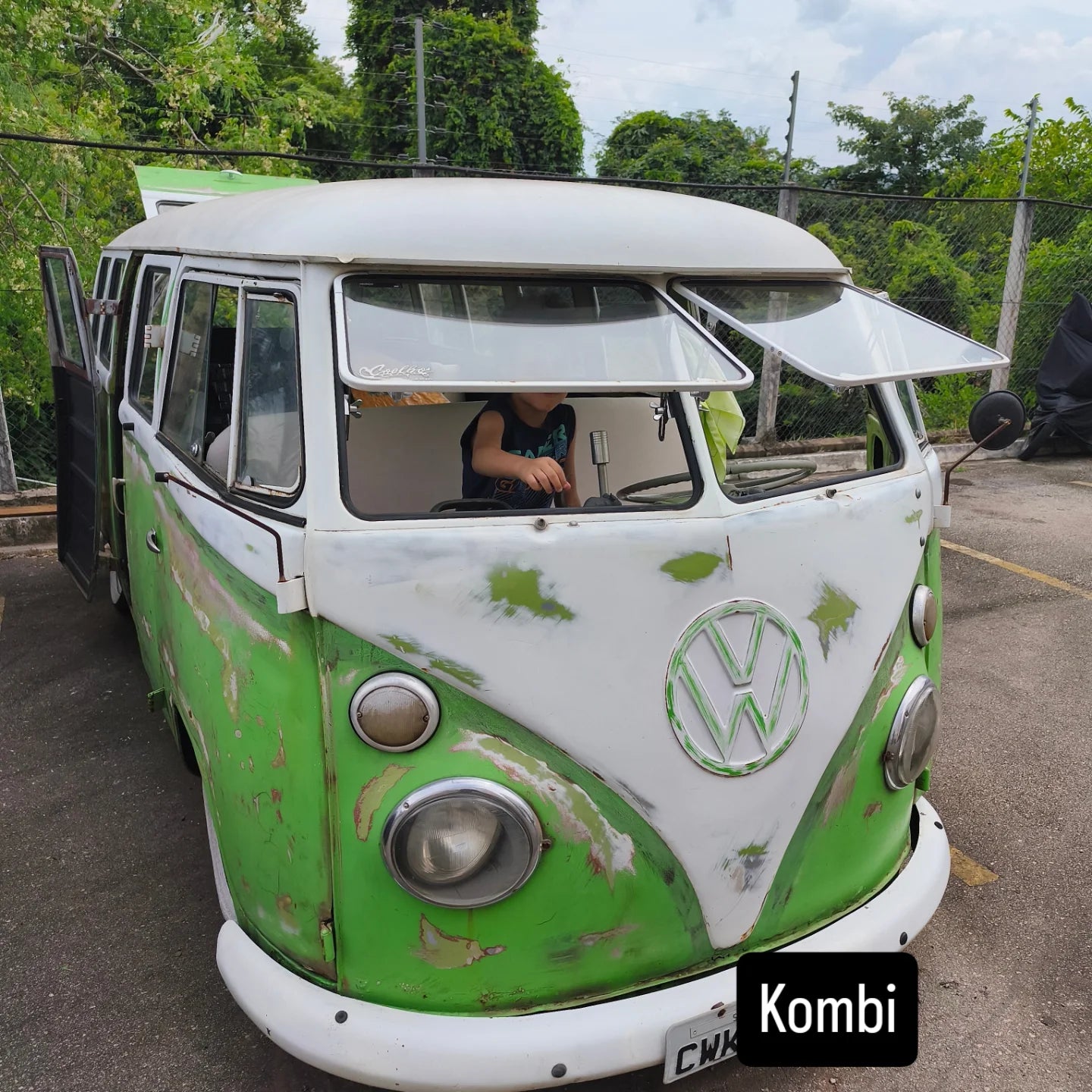 Complete Safari stainless steel window kit, type 2 adjustment, split screen, T1