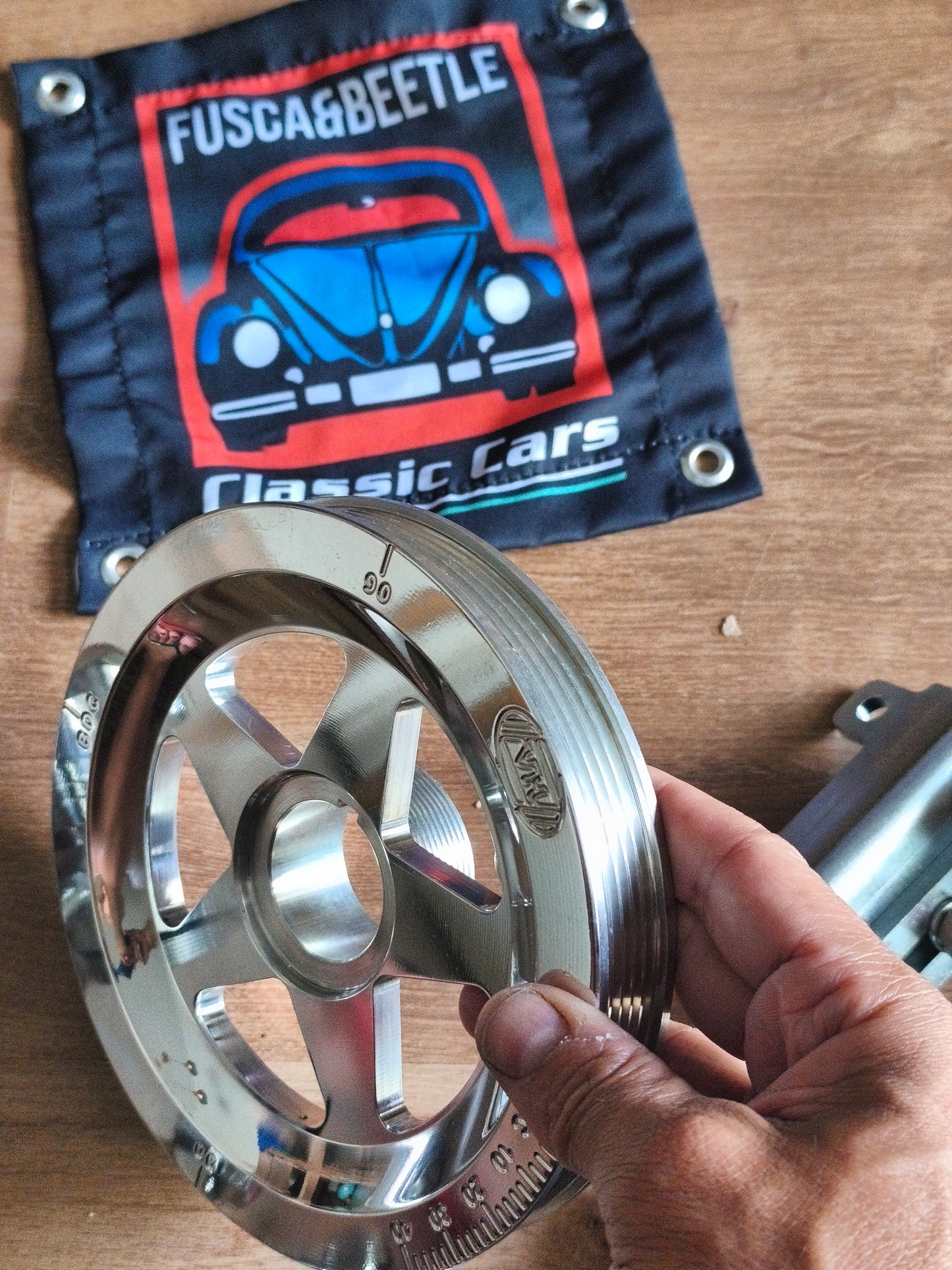 Aluminum Pulley Kit Poly V Engine Beetle AIR COOLED 1300-1302-1303 AIR COOLED ENGINES ONLY FITS ALL