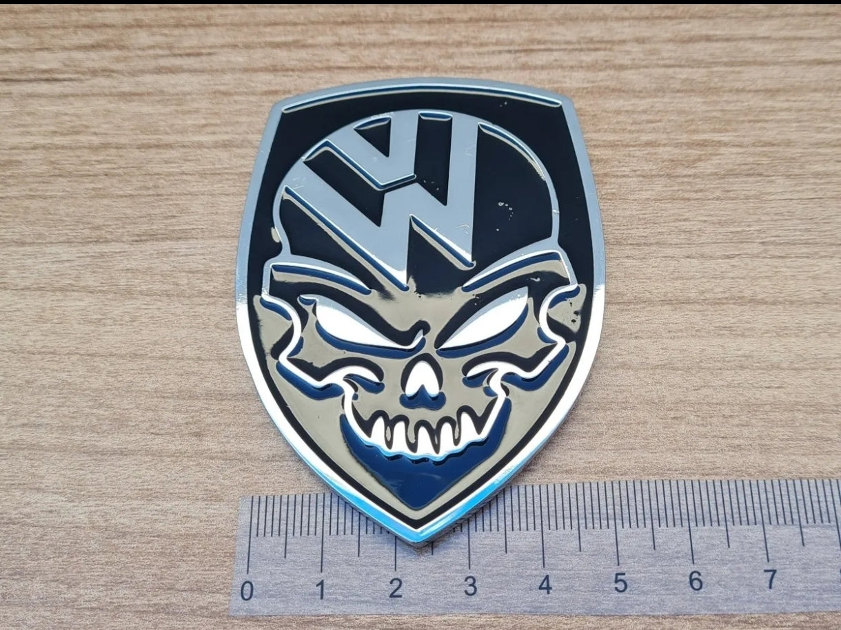 Skull emblem with VW logo and double sticker Beetle VW