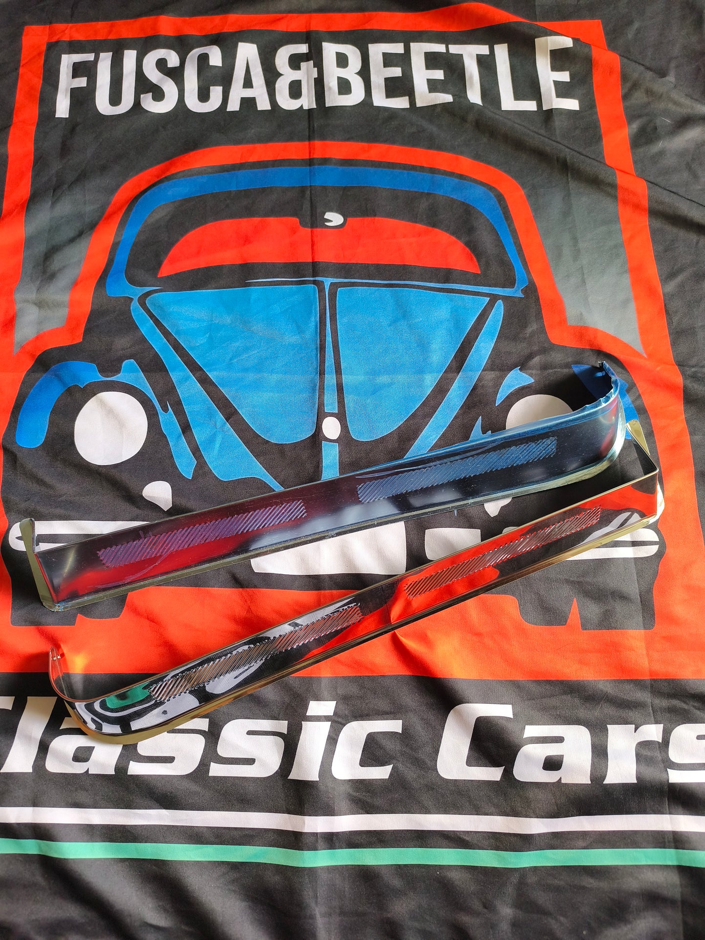 Ventilation covers for Volkswagen Beetle windows, 20 inches, smooth steel, pair of 2 pieces, models from 1950 to 1996