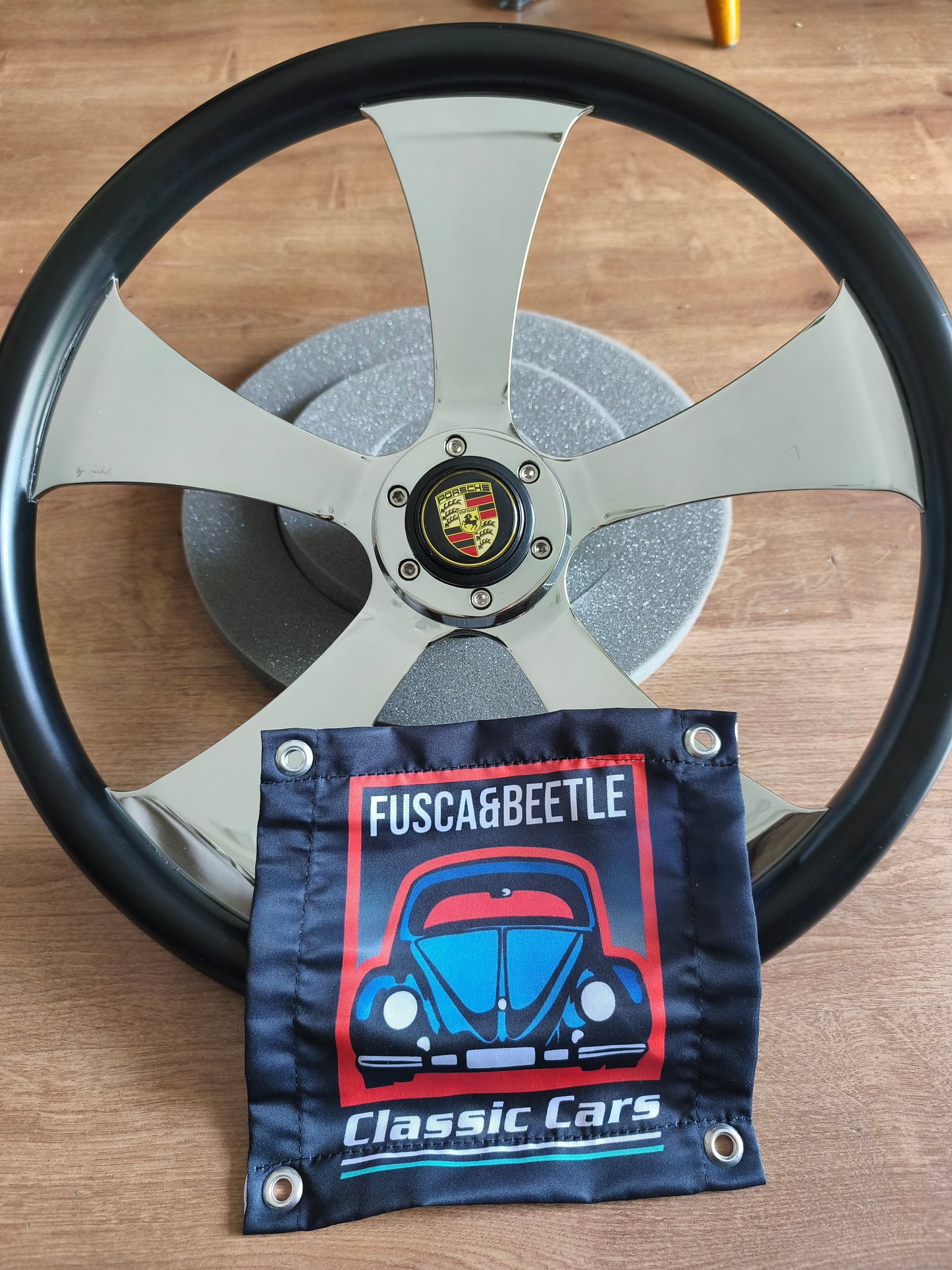 Steering wheel black wood Henkel