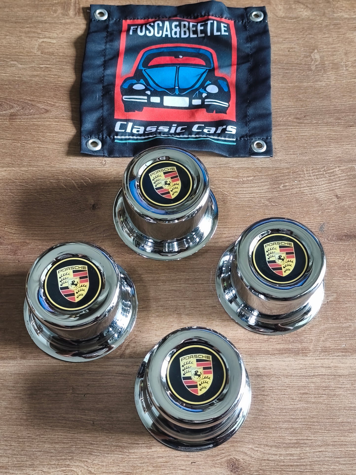 4 Hubcap Wheel Beetle Brasilia Kombi Porsche Aluminum 