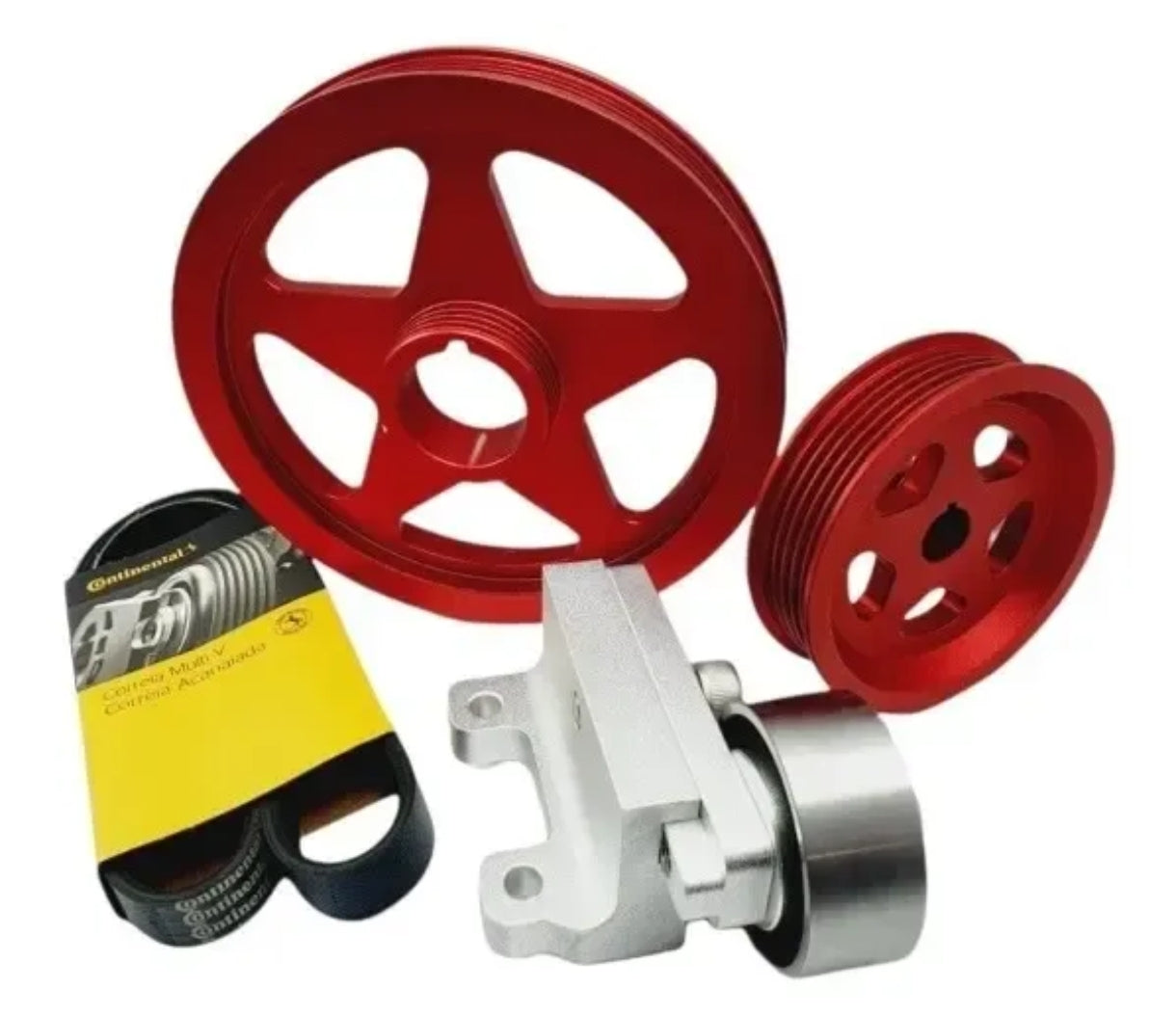 Pulley assembly with tensioner for VW Beetle standard - Silver - Red - Black - Blue