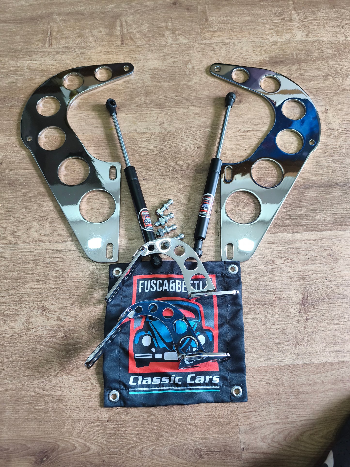 Offer for the Christmas - VW Beetle  right and left hood hinges with + rear cover engine hood stainless steel