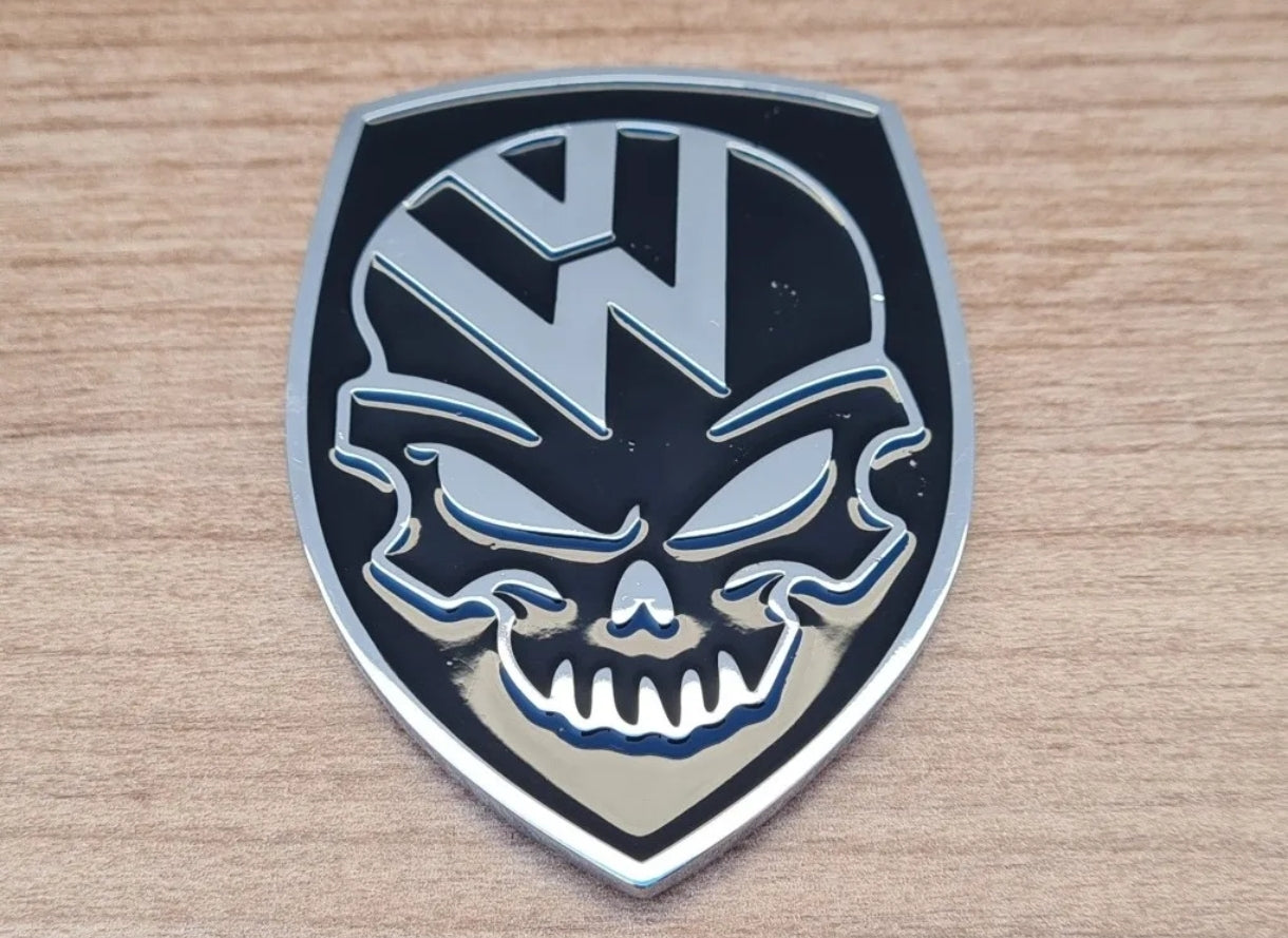 Skull emblem with VW logo and double sticker Beetle VW