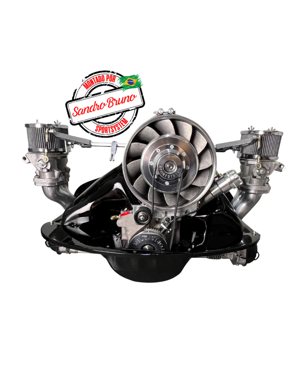 Complete 1.9cc gasoline engine, naturally aspirated, with front-mounted fan shroud