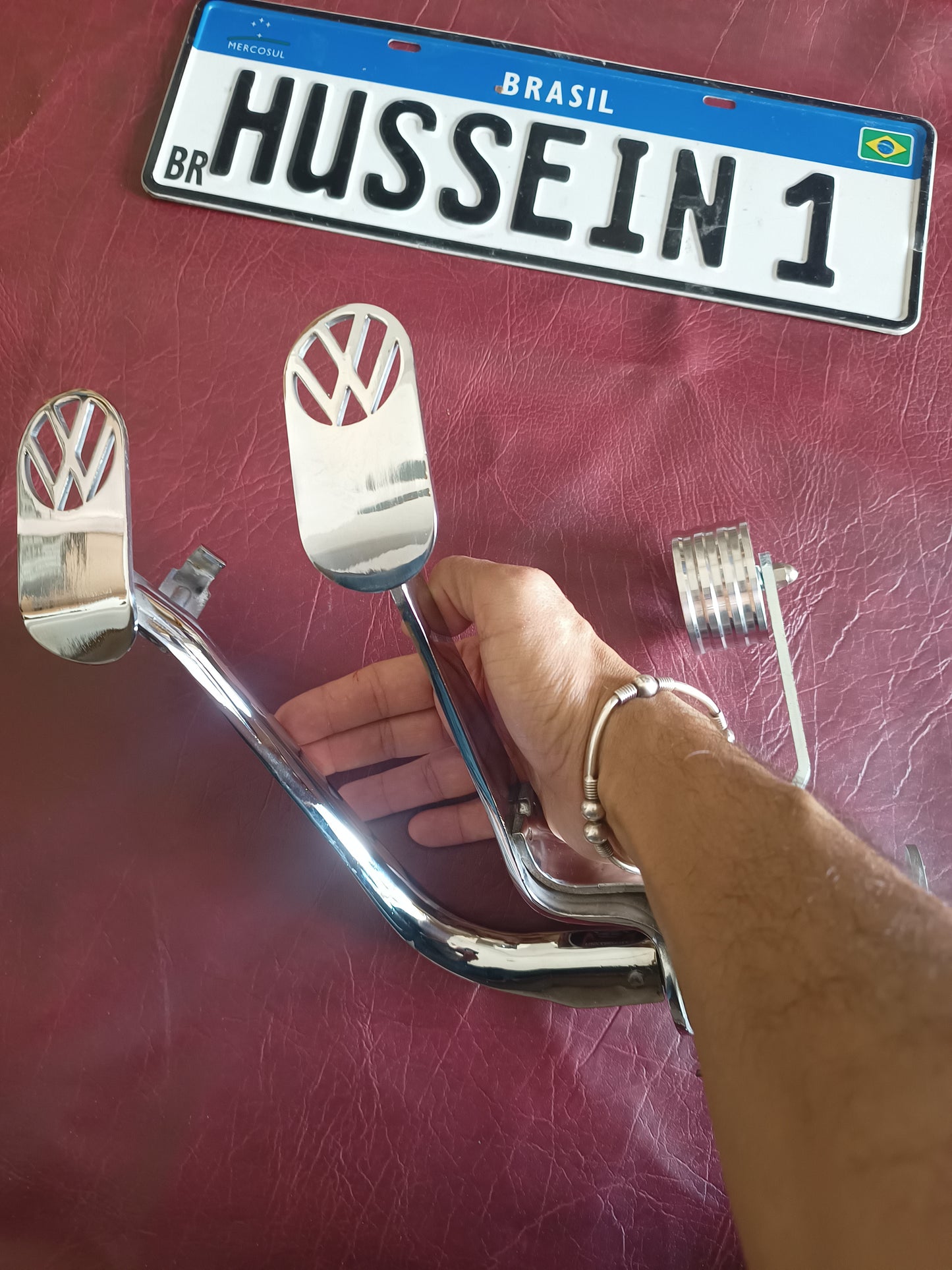 Chrome Crankset Logo Vw W/ Roller Beetle/brasilia/buggy AIRCOOLED