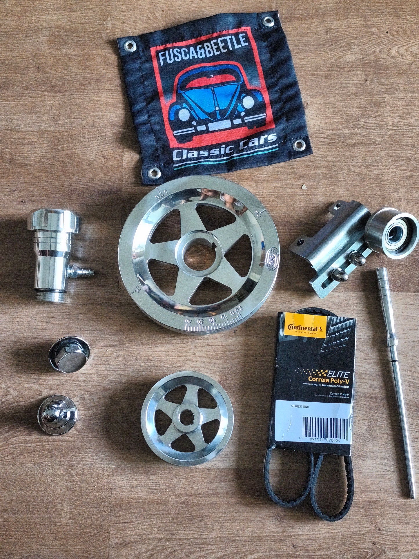 Aluminum Pulley Kit Poly V Engine Beetle AIR COOLED 1300-1302-1303 AIR COOLED ENGINES ONLY FITS ALL