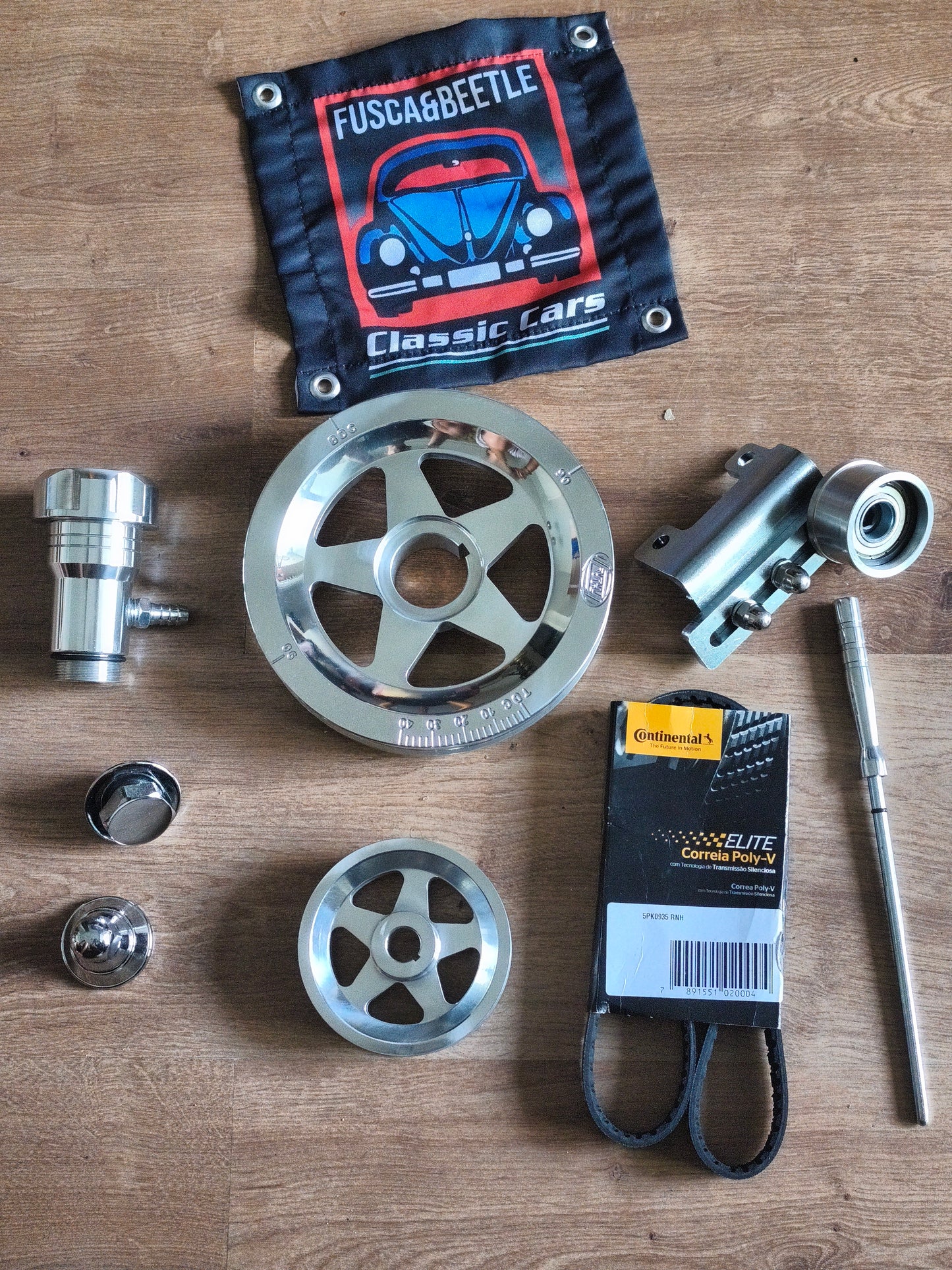 Aluminum Pulley Kit Poly V Engine Beetle AIR COOLED 1300-1302-1303 AIR COOLED ENGINES ONLY FITS ALL