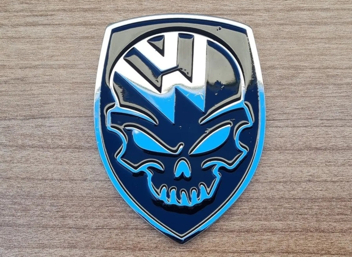 Skull emblem with VW logo and double sticker Beetle VW