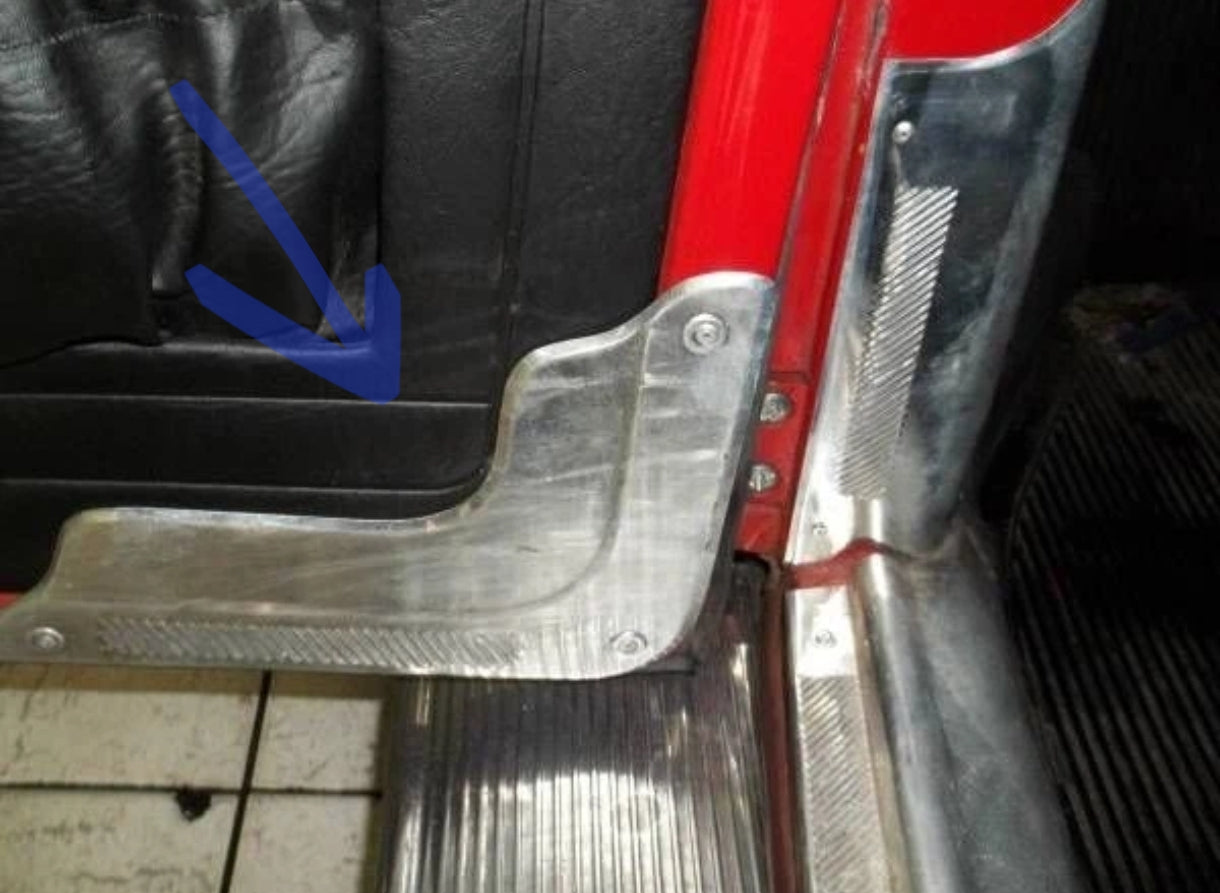 Corner door with smooth stone finish, wide pair, set of 2, VW Stainless steel