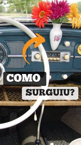 VW CERAMIC VINTAGE VASE BUTTON FLOWER PANEL BUG BUS BLACK BEETLE with FLOWER