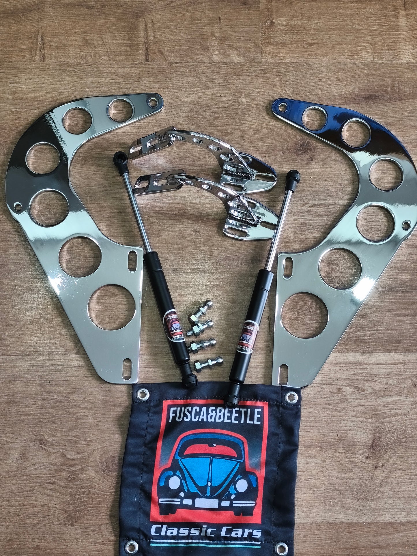 Offer for the Christmas - VW Beetle  right and left hood hinges with + rear cover engine hood stainless steel