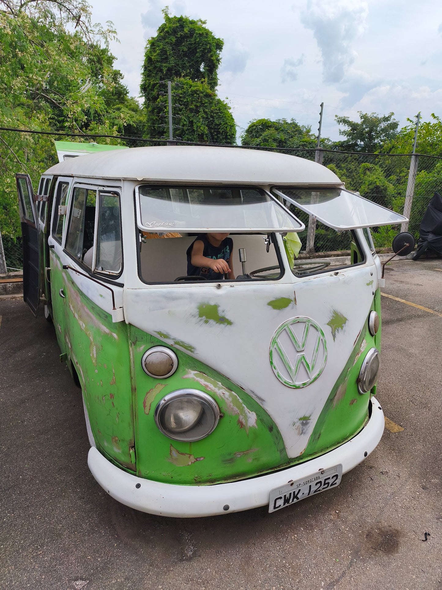 Complete Safari stainless steel window kit, type 2 adjustment, split screen, T1