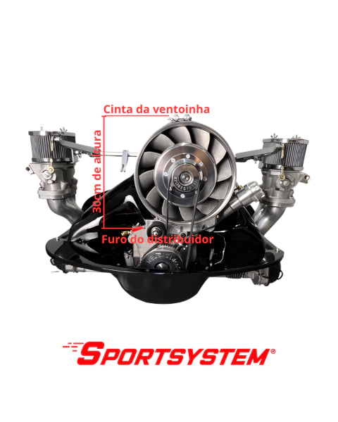 Complete 1.9cc gasoline engine, naturally aspirated, with front-mounted fan shroud