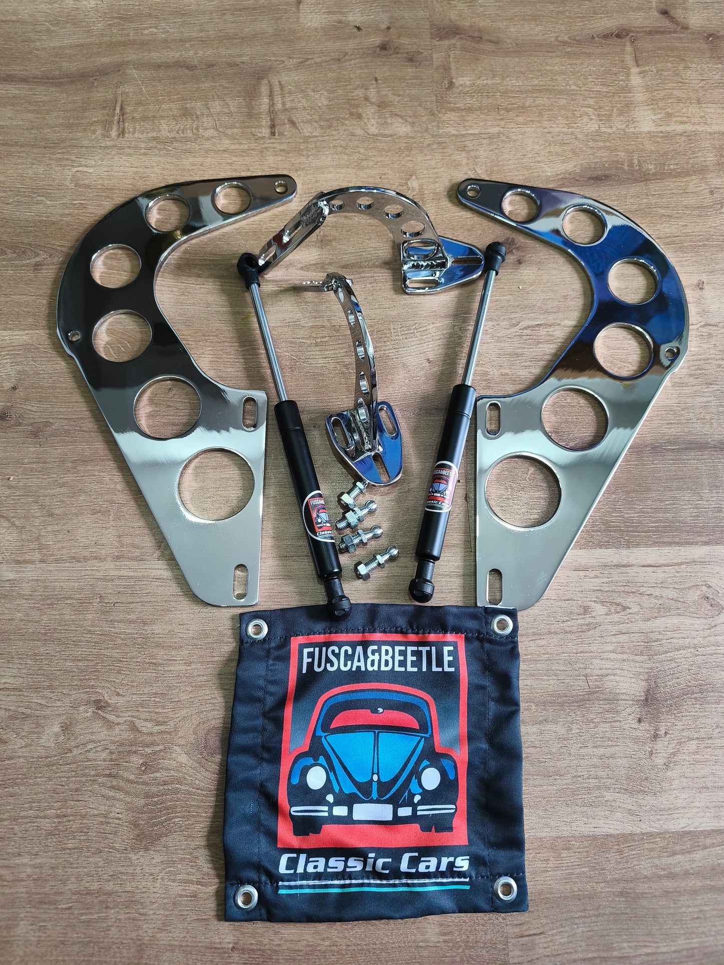 Offer for the Christmas - VW Beetle  right and left hood hinges with + rear cover engine hood stainless steel