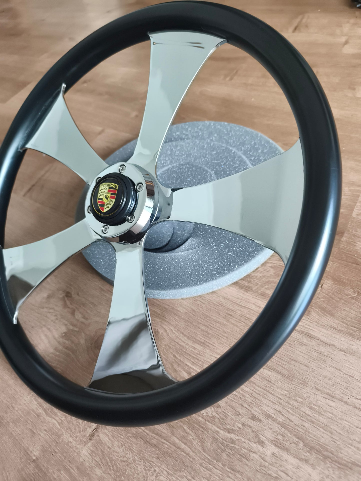 Steering wheel black wood Henkel