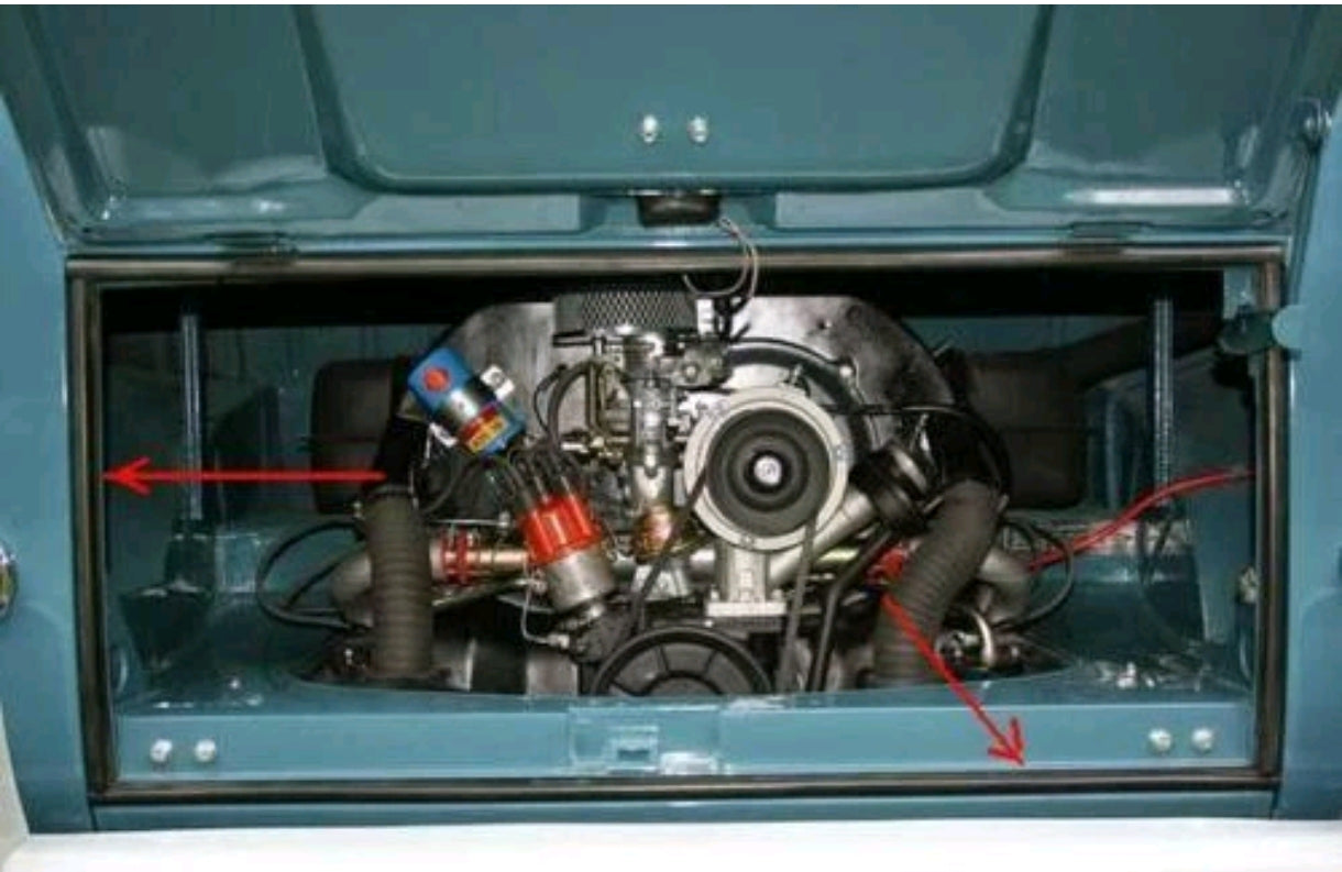 Engine cover seal for Type 2 buses 1955-79, 4 pieces, split screen, Baywindow T2, Kombi T1