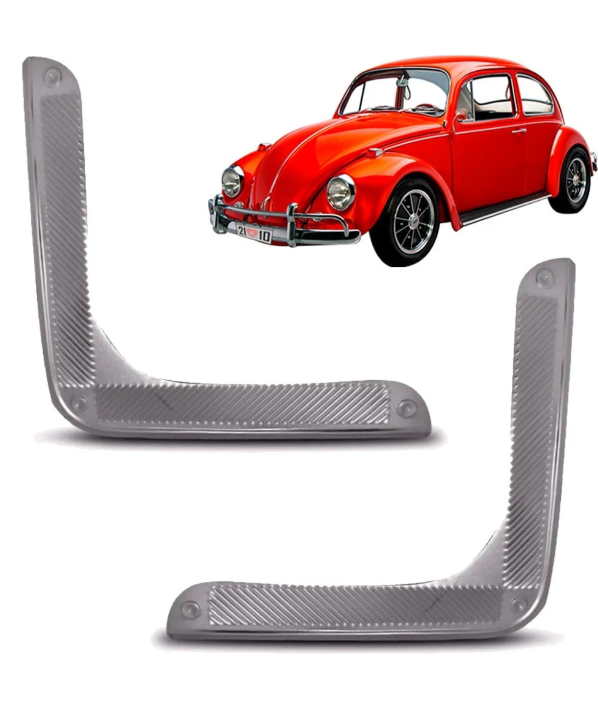 Set of aluminum corner protectors for VW door panels (pair) for Beetle T3, Beetle T1 and Karmann Ghia T2.
