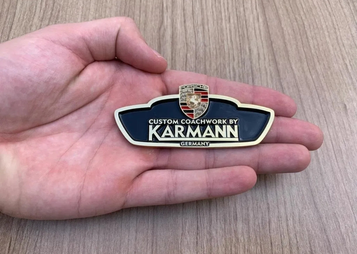 Karmann Ghia emblem with Porsche logo