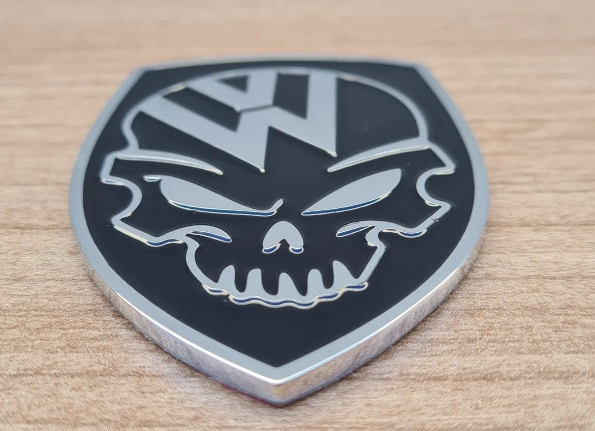 Skull emblem with VW logo and double sticker Beetle VW